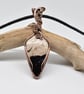 Petrified Palm Wood and Copper Wire Wrapped Gothic Pendant 