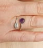 Delicate Amethyst leaf ring. February birthstone. Size N - Image 2