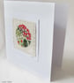 HAND EMBROIDERED CHRISTMAS CARD WINTER FOLIAGE - Image 3