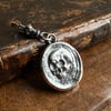 Double sided Memento Mori Wax Seal Skull & Bathing Lady Clip On Pendant 