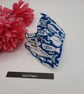 Pyramid keyring coin purse in blue fish fabric.  Free uk delivery.   - Image 4