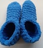 Crochet Slipper Socks (Blue) - cosy and comfortable! - Image 2