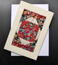 Individually Hand Crafted Textile patchworked Blank Card - Image 1