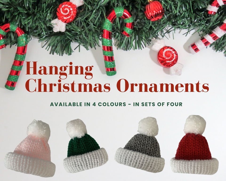 Knitted Hanging Tree Ornaments