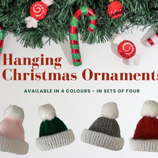 Knitted Hanging Tree Ornaments