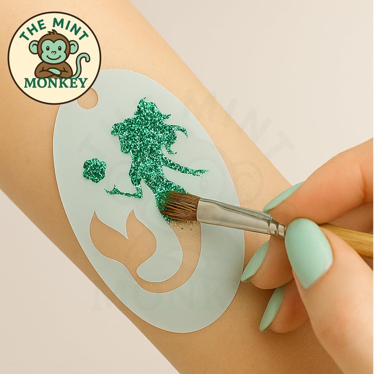 Mermaid - Face Paint Stencil - Kids Party - Reusable - cake decorating - fantasy