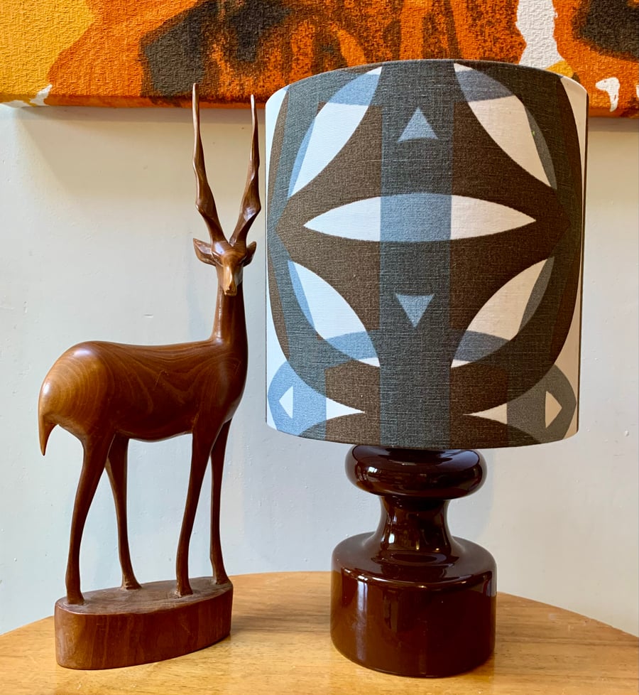 Koster design by Lisbeth Alexandersson Boras Brown 60s Lampshade 
