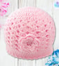 Crochet baby set, layette. Pink baby coat, cardigan, hat and shoes 0-3 mths. - Image 8