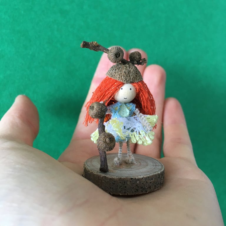 Very Tiny Walking Fairy Decoration, Fairy Doll Ornaments, Cottage Core