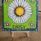 Daisy - original acrylic painting on a mini canvas 