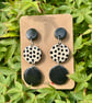 Dotty Stylish Black and Cream Earrings
