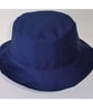Blue Sun Hat Bucket Hat Ditsy Floral Rim Navy Blue Duck Egg Reversible Shade - Image 9