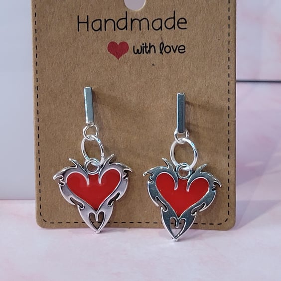 Razor Heart Earring and Pendant Set