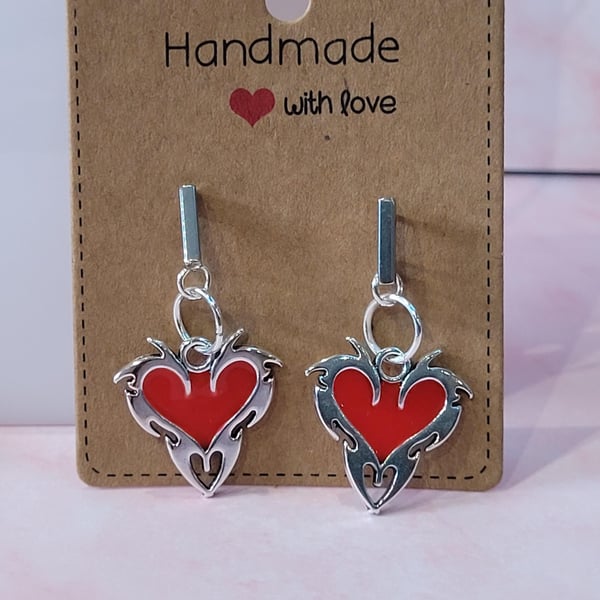 Razor Heart Earring and Pendant Set