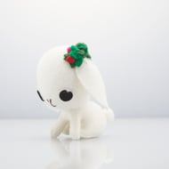 white floppy eared rabbit ornament with roses