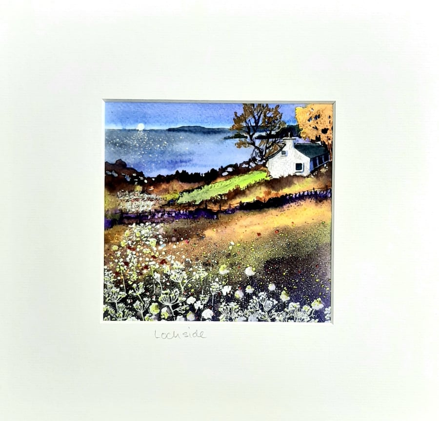 Original Watercolour Landscape of A Scottish Cottage. Ready to Frame. Free Post