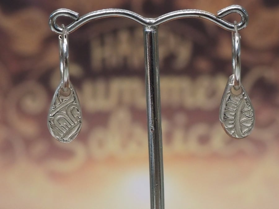 Drops of Sunshine - Sunflower Mandala dropper earrings - Sterling Silver 