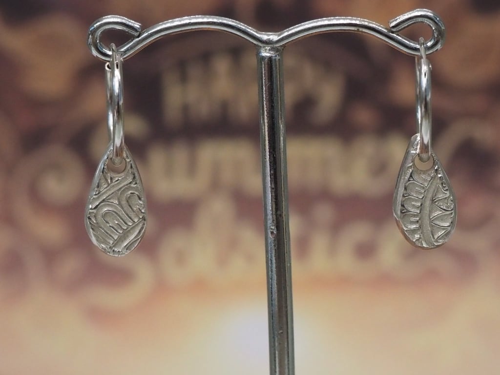 Drops of Sunshine - Sunflower Mandala dropper earrings - Sterling Silver 