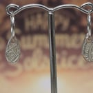 Drops of Sunshine - Sunflower Mandala dropper earrings - Sterling Silver 