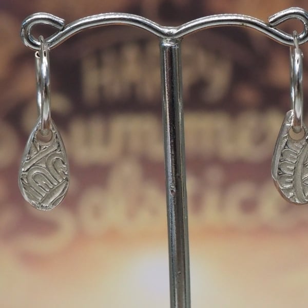 Drops of Sunshine - Sunflower Mandala dropper earrings - Sterling Silver 