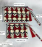 Skulls zip clutch bag, Detachable wrist strap, 2 size and colour options - Image 9