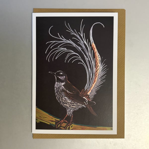 Lyrebird A5 Greeting Card