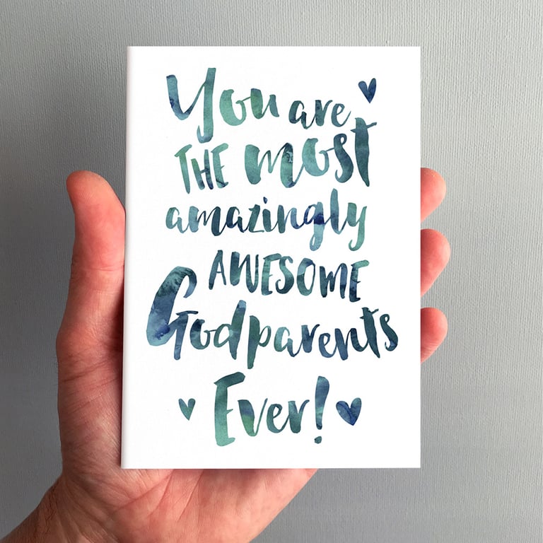 The Most Amazingly Awesome Godparents Greeting Card - Baptism, Christening