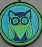 OME441 - Owl Mandala Wall Hanging-17.5cm diameter-Green-Navy-Blue-Orange-Black