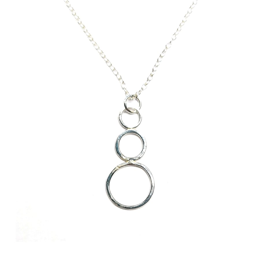 Handmade silver Circles pendant necklace