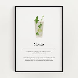 MOJITO COCKTAIL WALL ART PRINT