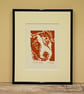 Wiry Jack Russell Dog - Original Hand Pulled Linocut Print - Image 4
