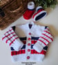 Designer Hand Knitted Baby Cardigan & Booties Set 3-9 Months Size - Image 1