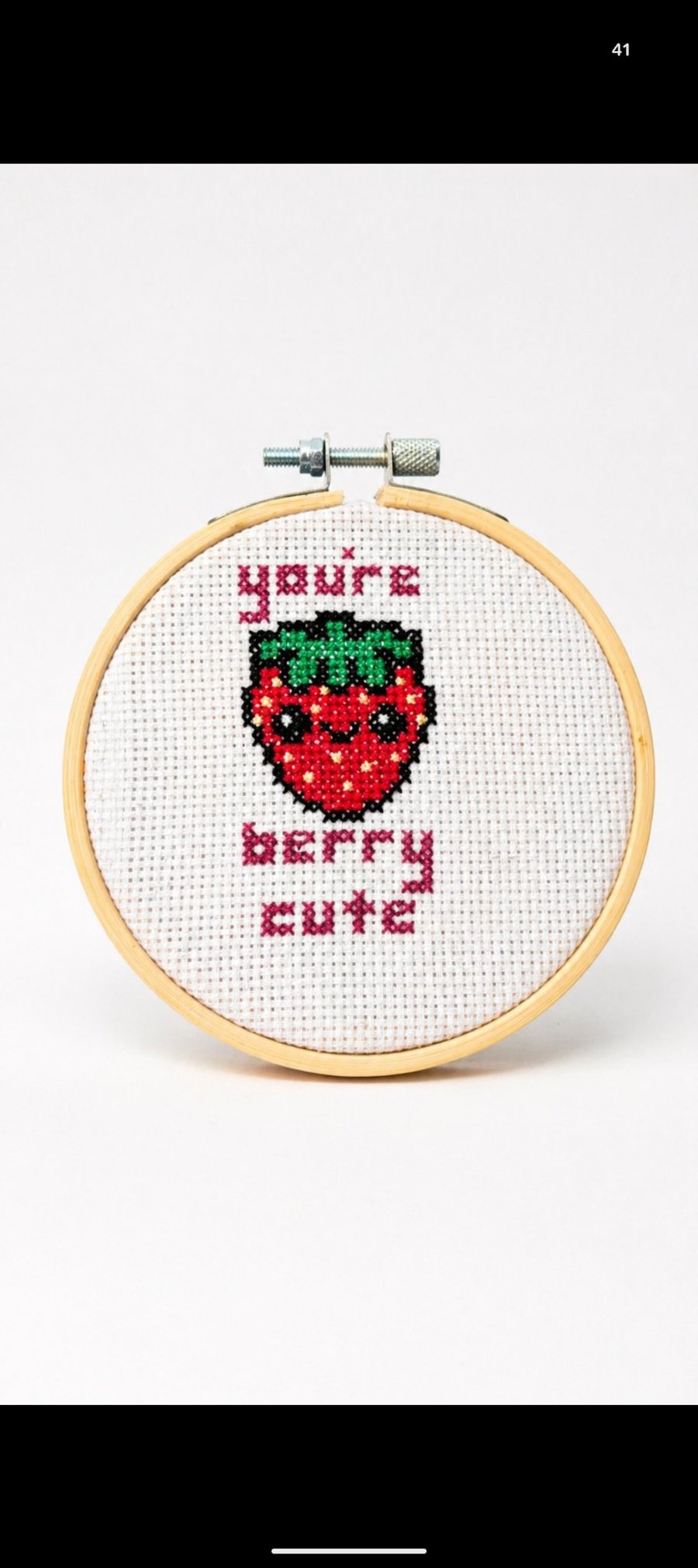 You're Berry Cute Cross Stitch Hoop