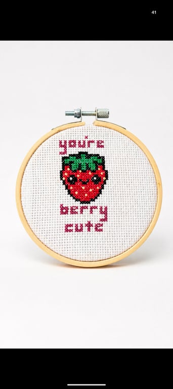 You're Berry Cute Cross Stitch Hoop