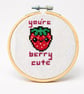 You're Berry Cute Cross Stitch Hoop