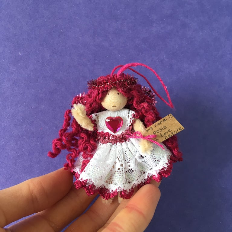 Tiny Pink Fairy Doll Decoration 
