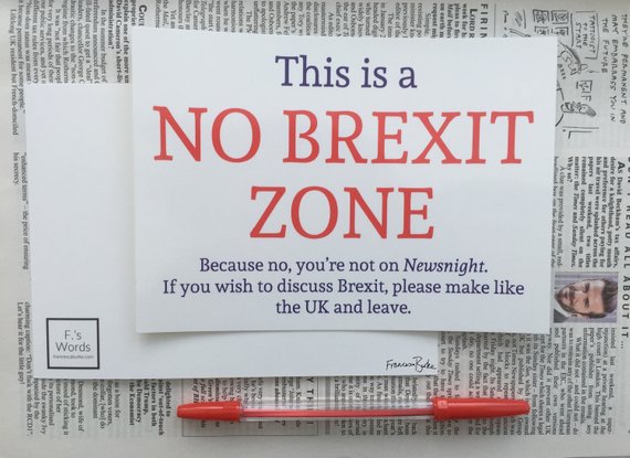 This is a No Brexit Zone Wall Decor Print, Politics, Satire, EU, Political Gift