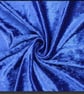 crushed velvet fabric material stretch soft royal bright blue 1 metre