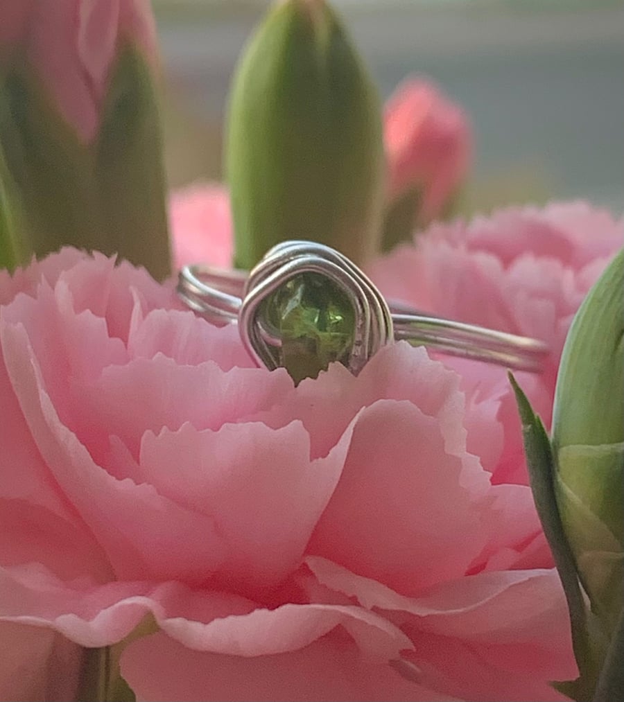 Peridot Crystal Rings