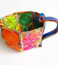 Teacup and Saucer Textile Art Free Machine Embroidery  - Image 5