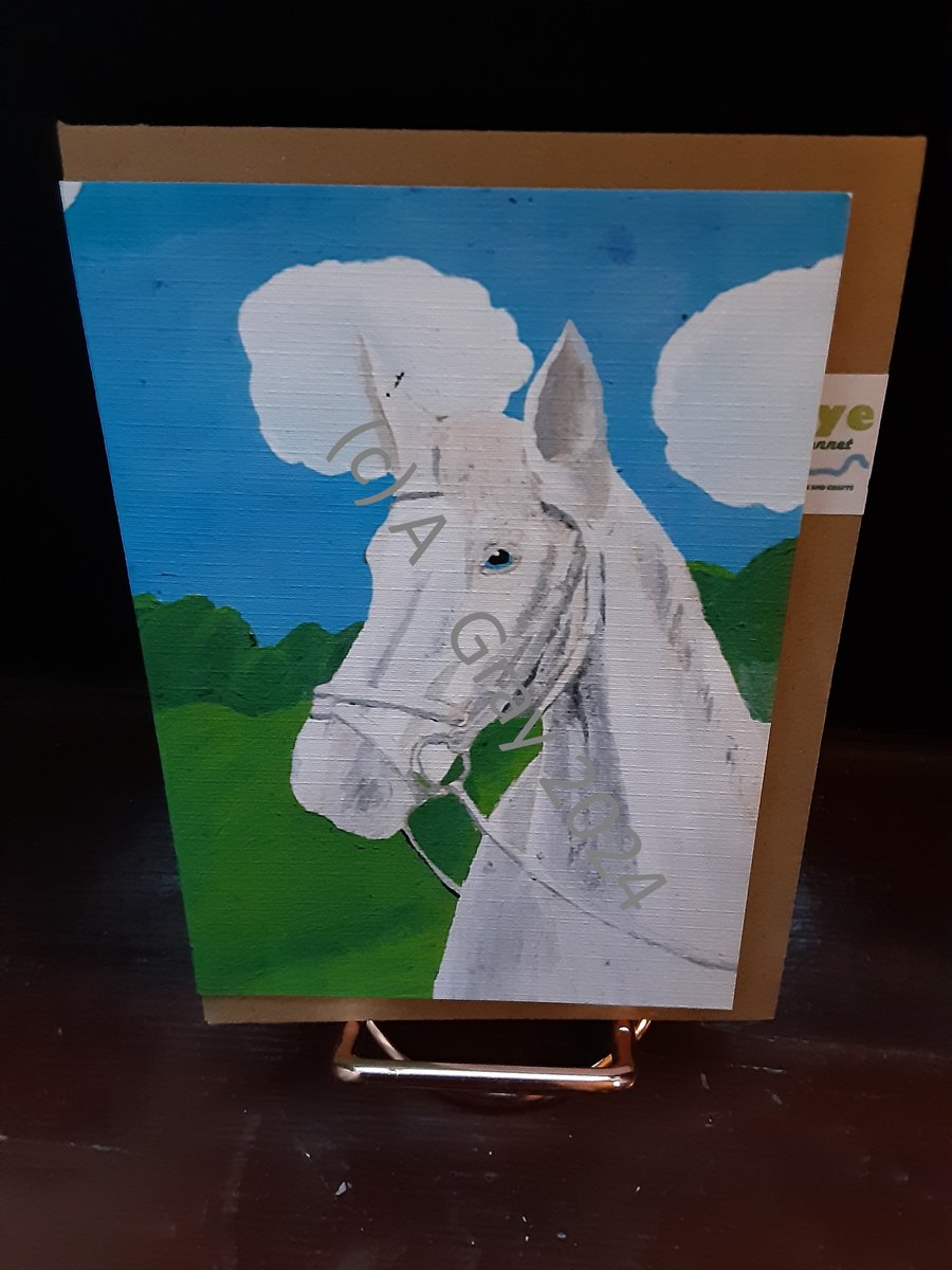 White Horse Greetings Card (Single)