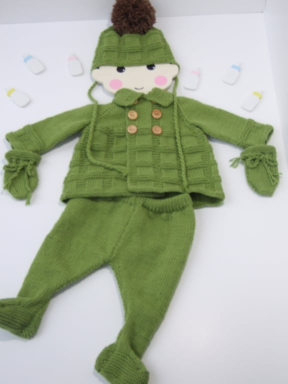 Hand knitted vintage pram suits ( various designs)