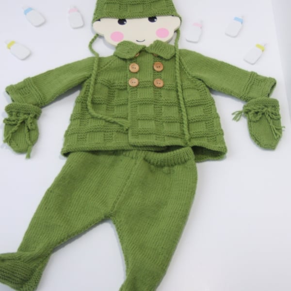 Hand knitted vintage pram suits ( various designs)