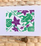 Frog Lino print, frog print, garden frog print, garden frog Lino print - Image 1