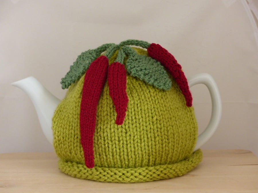 Hand Knitted 'Chilli & Lime' Tea Cosy