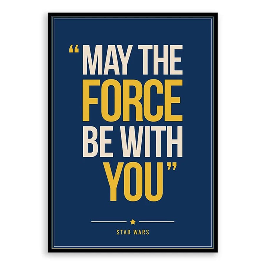 Star Wars Quote Poster Print - Retro Typography Wall Art