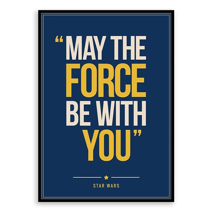 Star Wars Quote Poster Print - Retro Typography Wall Art
