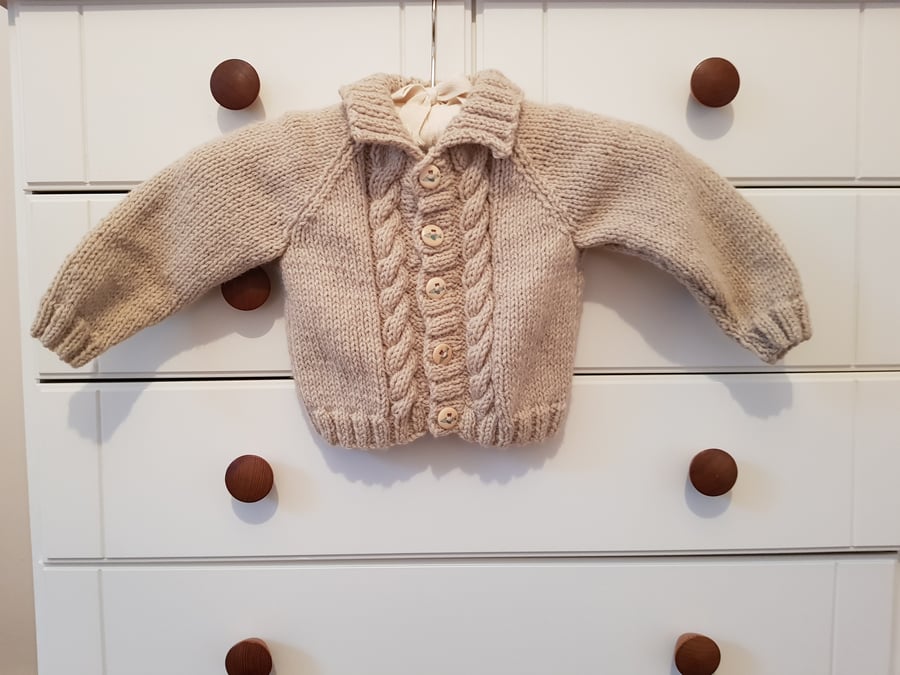 Hand Knitted Baby Boy's Jacket 20" Chest