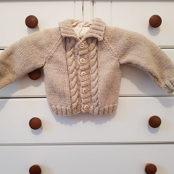 Hand Knitted Baby Boy's Jacket 20" Chest
