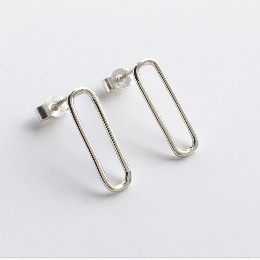 Sterling Silver Linear Earrings